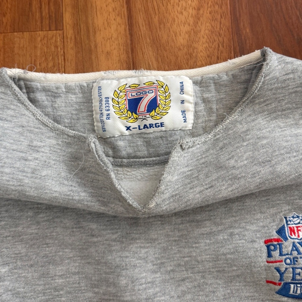 Vintage 90s Logo 7 Miller Lite NFL Player of the Year Giants Sweatshirt Size XL - Picture 3 of 8